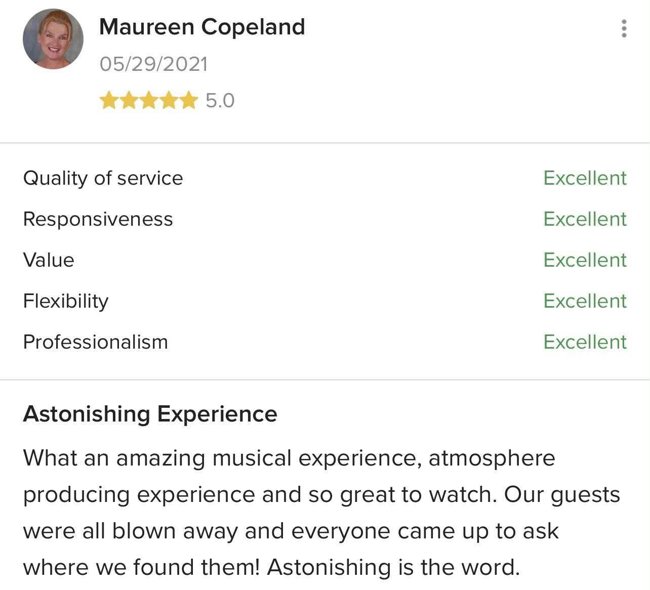 Five-star client review for BVIP Entertainment