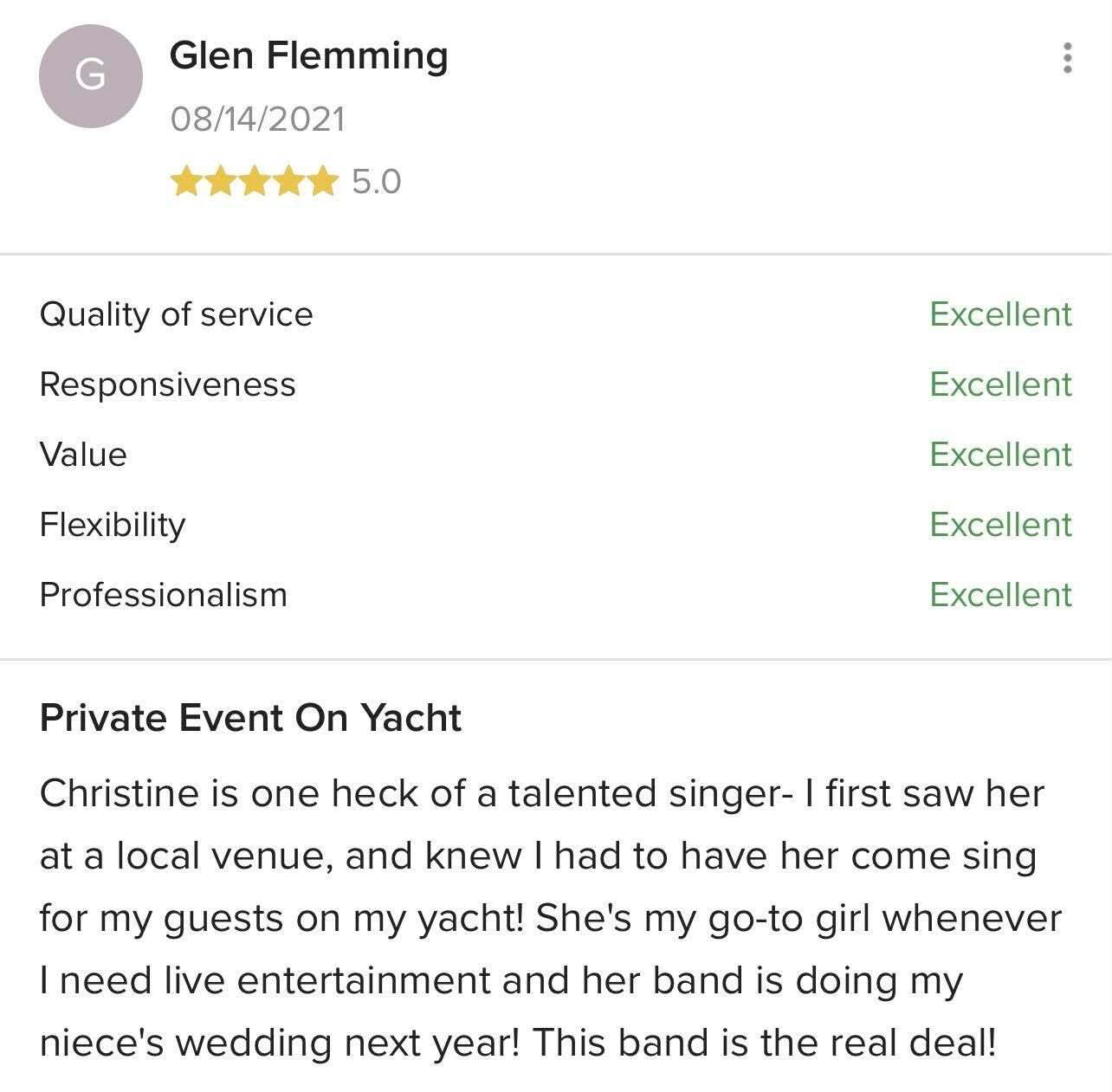Five-star client review for BVIP Entertainment