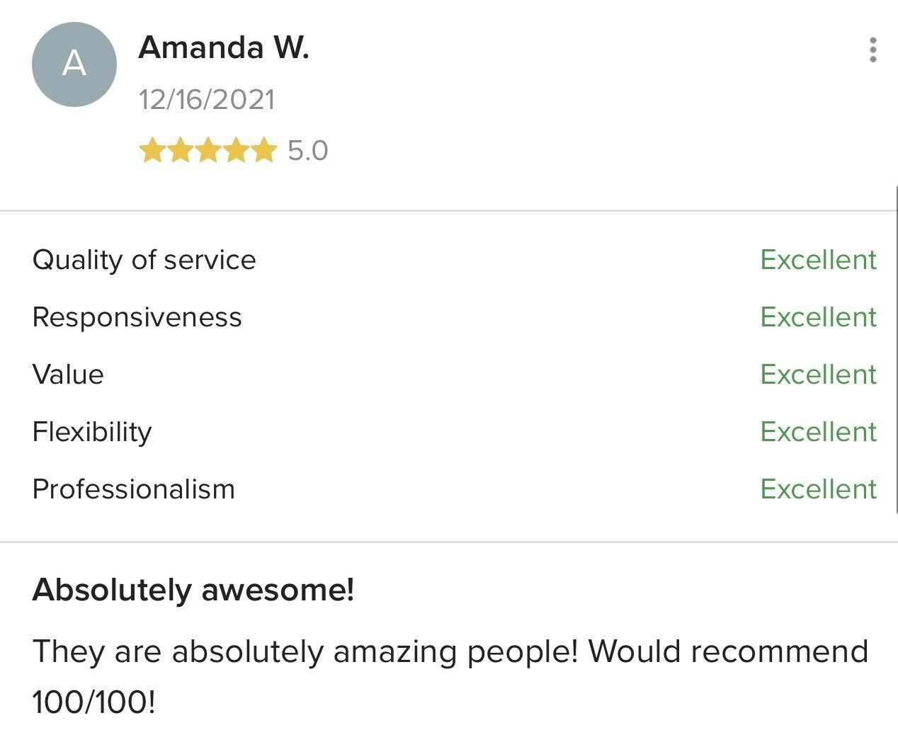 Five-star client review for BVIP Entertainment