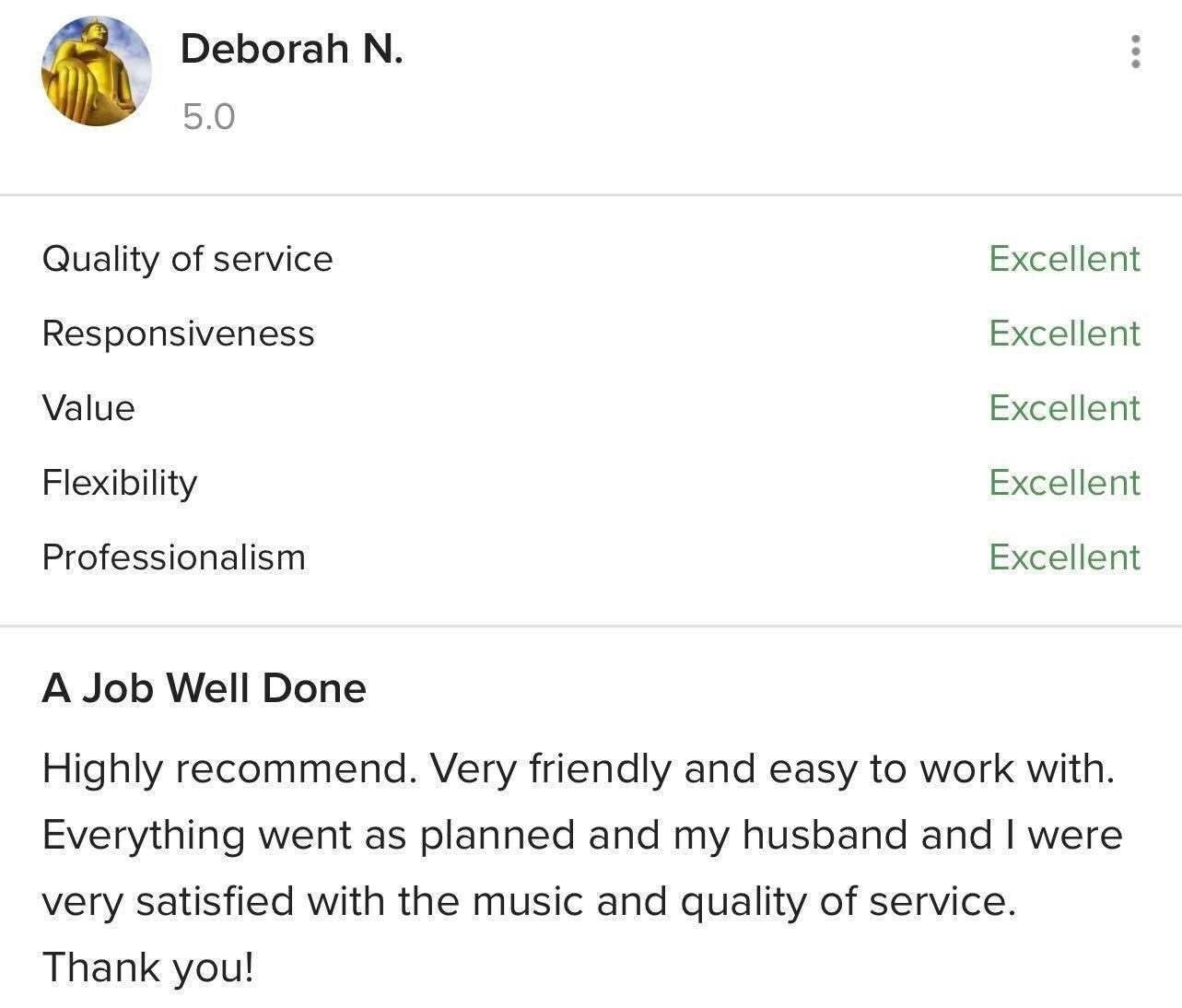 Five-star client review for BVIP Entertainment