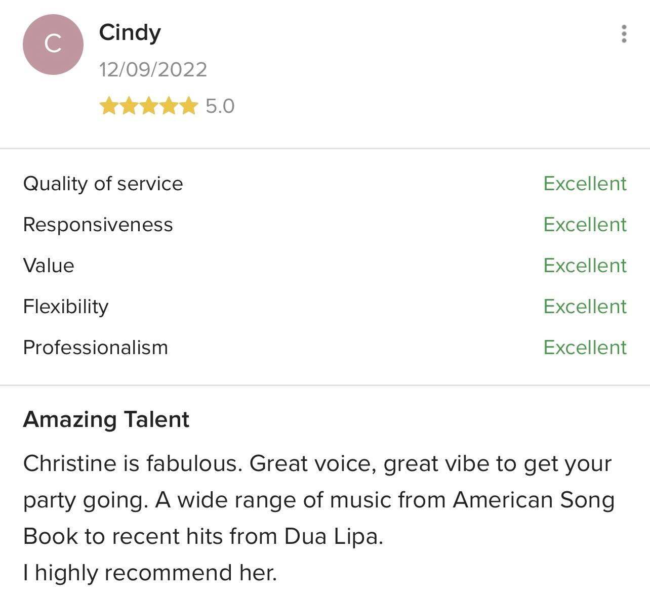 Five-star client review for BVIP Entertainment